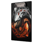 Orange und White Lucky Koi Fisch Japan Kunst Klemmbrett (Links)