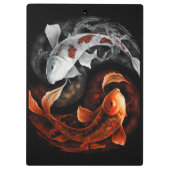 Orange und White Lucky Koi Fisch Japan Kunst Klemmbrett (Rückseite)