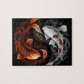Orange und White Lucky Koi Fisch Japan Kunst Puzzle (Horizontal)