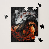 Orange und White Lucky Koi Fisch Japan Kunst Puzzle