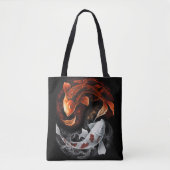 Orange und White Lucky Koi Fisch Japan Kunst Tasche (Vorderseite)
