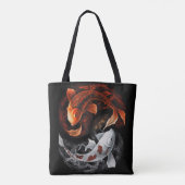 Orange und White Lucky Koi Fisch Japan Kunst Tasche (Rückseite)