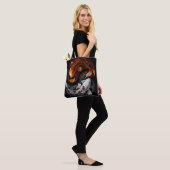 Orange und White Lucky Koi Fisch Japan Kunst Tasche (Am Model)