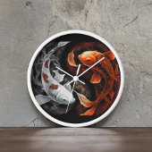 Orange und White Lucky Koi Fisch Japan Kunst Uhr