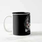 Orange und White Lucky Koi Fisch Japan Kunst Zweifarbige Tasse (Links)