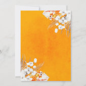Orange und White Orchids Blume Boho Wedding Einladung (Rückseite)