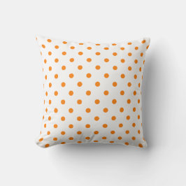 Orange und White Polka Dot auf einem Kissen