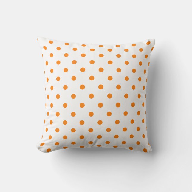 Orange und White Polka Dot auf einem Kissen (Vorderseite)