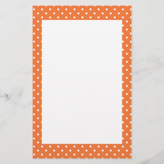 Orange und White Polka Dot Briefpapier (Vorderseite)