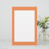 Orange und White Polka Dot Briefpapier (Stehend Vorderseite)