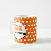 Orange und White Polka Dot Erntedank Kaffeetasse (Vorderseite Links)