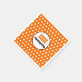 Orange und White Polka Dot Erntedank Napkins Serviette (Ecke)
