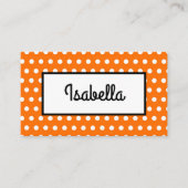 Orange und White Polka Dot Erntedank Platzkarte (Vorderseite)