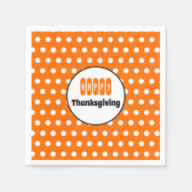 Orange und White Polka Dot Erntedank