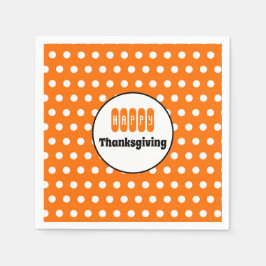 Orange und White Polka Dot Erntedank Serviette