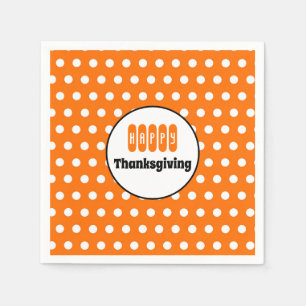 Orange und White Polka Dot Erntedank Serviette