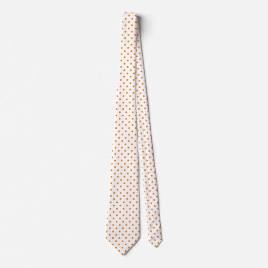 Orange und White Polka Dot Necktie Krawatte (Vorderseite)