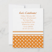 Orange und White Polka Dot Party Einladung (Rückseite)