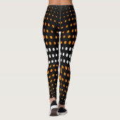 Orange und White Polka Dot Pattern Leggings (Rückseite)