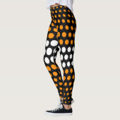 Orange und White Polka Dot Pattern Leggings (Links)