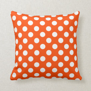 Orange und White Polka Dot Pillow Kissen