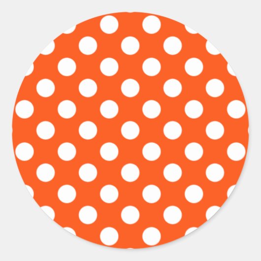 Orange und White Polka Dot Sticker (Vorderseite)