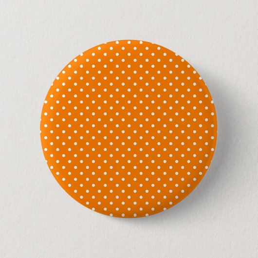 Orange und White Polka Dots Button (Vorderseite)