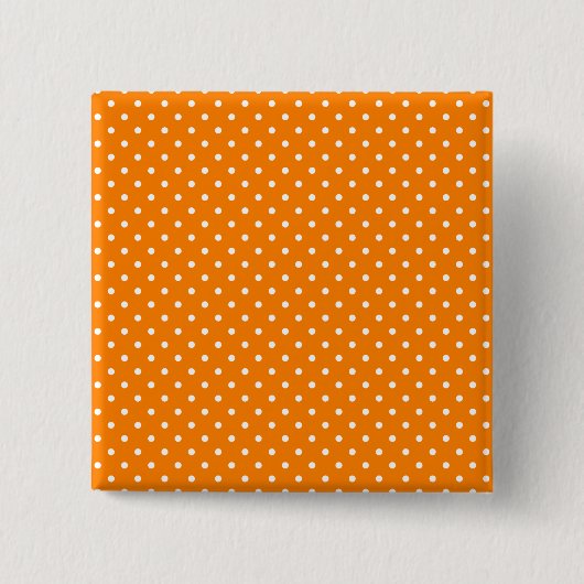 Orange und White Polka Dots Button (Vorderseite)