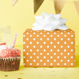 Orange und White Polka Dots Geschenkpapier