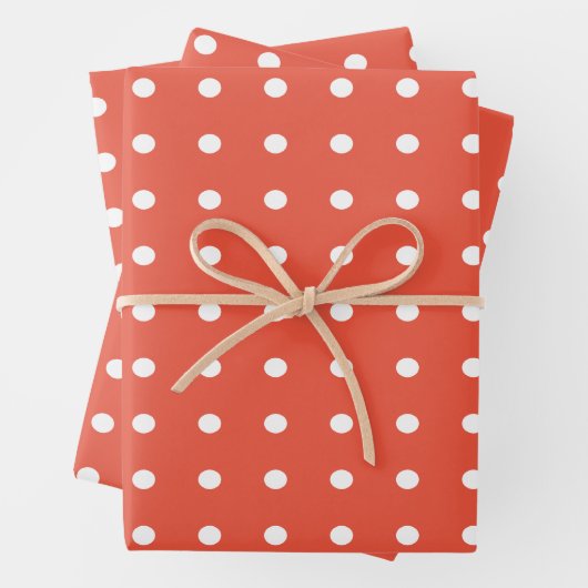 Orange und White Polka Dots Geschenkpapier Set (Beispiel)