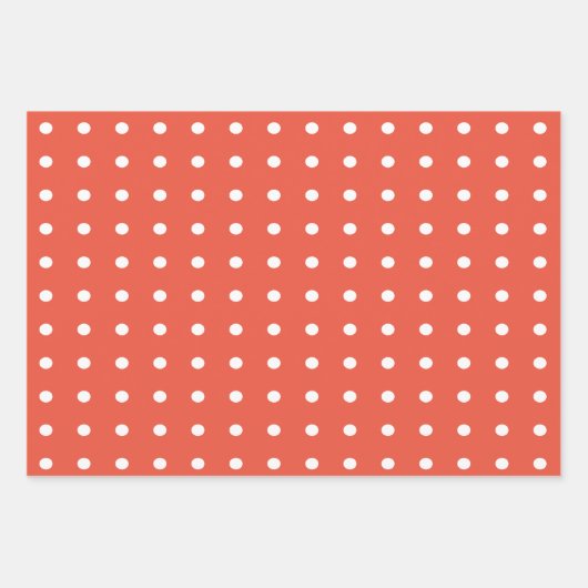 Orange und White Polka Dots Geschenkpapier Set (Vorderseite)