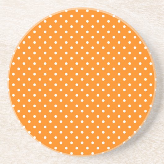 Orange und White Polka Dots Getränkeuntersetzer (Vorne)
