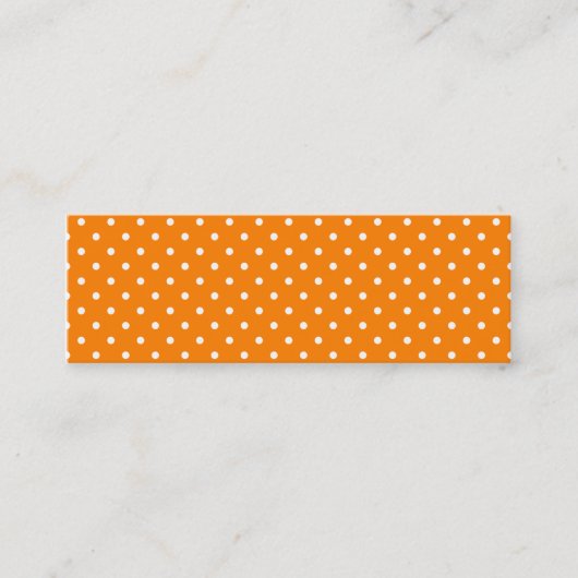 Orange und White Polka Dots Mini Visitenkarte (Vorderseite)