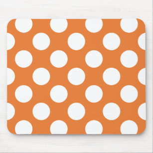 Orange und White Polka Dots Mousepad