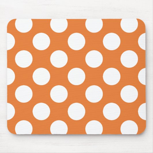 Orange und White Polka Dots Mousepad (Vorne)