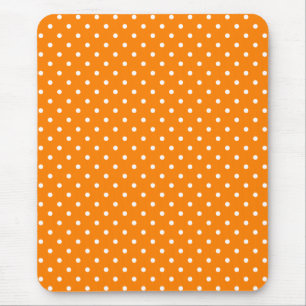 Orange und White Polka Dots Mousepad