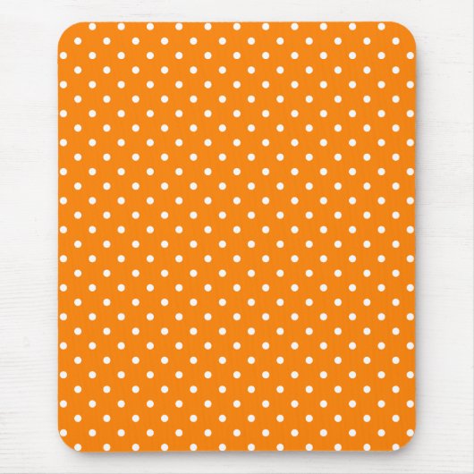 Orange und White Polka Dots Mousepad (Vorne)