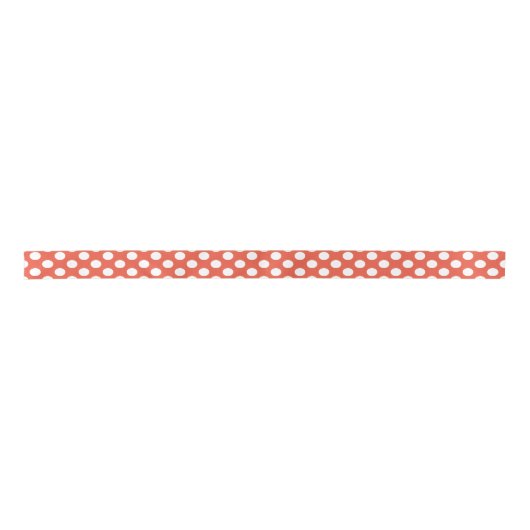 Orange und White Polka Dots Satinband (Vorderseite)