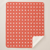Orange und White Polka Dots Sherpadecke (Vorderseite)