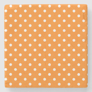 Orange und White Polka Dots Square Untersetzer