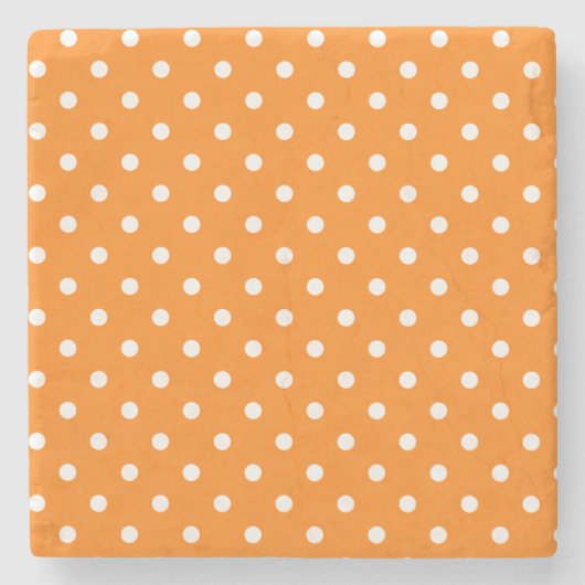 Orange und White Polka Dots Square Untersetzer (Vorderseite)