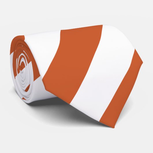 Orange- und White Regimental Strip-Krawatte Krawatte (Gerollt)