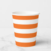 Orange und White Strip Papier Becher (Rückseite)