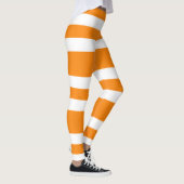 Orange und White Stripes Muster Halloween Leggings (Rechts)
