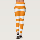 Orange und White Stripes Muster Halloween Leggings (Rückseite)