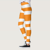 Orange und White Stripes Muster Halloween Leggings (Links)