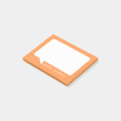 Orange und White Talk Blase Personalisierter Name Post-it Klebezettel (angewinkelt)
