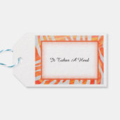 Orange und White Zebra Muster Vielen Dank Geschenkanhänger (Rückseite Horizontal)