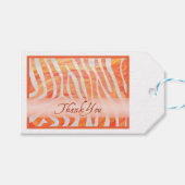 Orange und White Zebra Muster Vielen Dank Geschenkanhänger (Vorderseite (Horizontal))