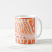 Orange und White Zebra Muster Vielen Dank Kaffeetasse (VorderseiteRechts)